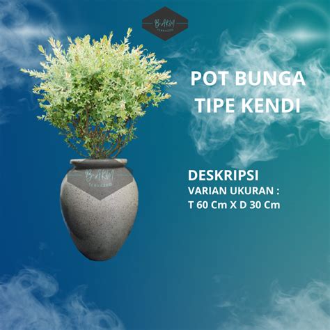 Jual BAK AIR KAMAR MANDI POT BUNGA TIPE KENDI TERAZZO MINIMALIS UNIK