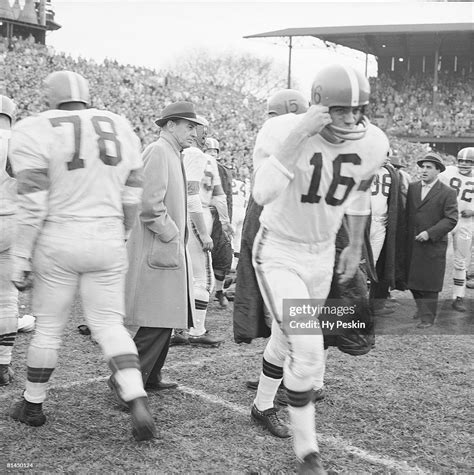 Cleveland Browns Coach Paul Brown On Sidelines During Game Vs News