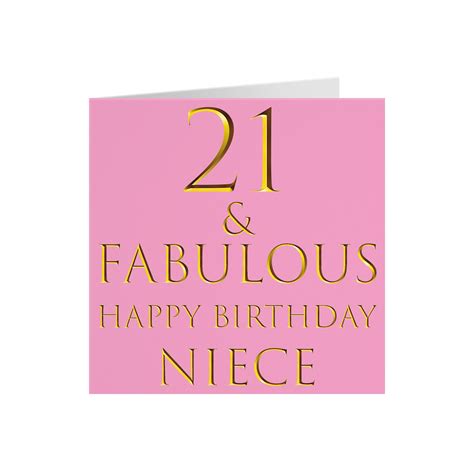 Niece 21st Birthday Card 21 And Fabulous Etsy Uk