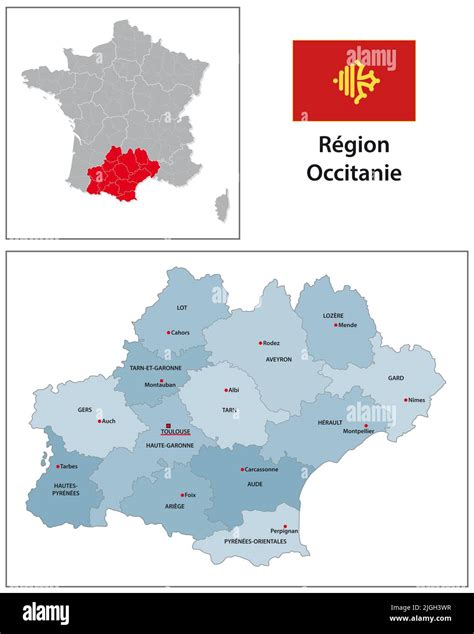 Occitanie map Cut Out Stock Images & Pictures - Alamy