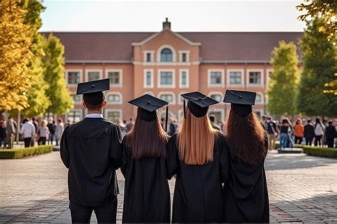 premium ai image young people  front   university academic