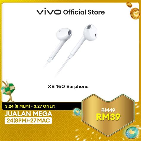 Vivo XE160 Earphone Professional Tuning Technology Flexible Wire