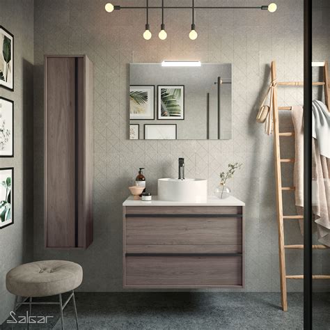 Conjunto Mueble De Ba O Attila Roble Eternity Lavabo De Posar