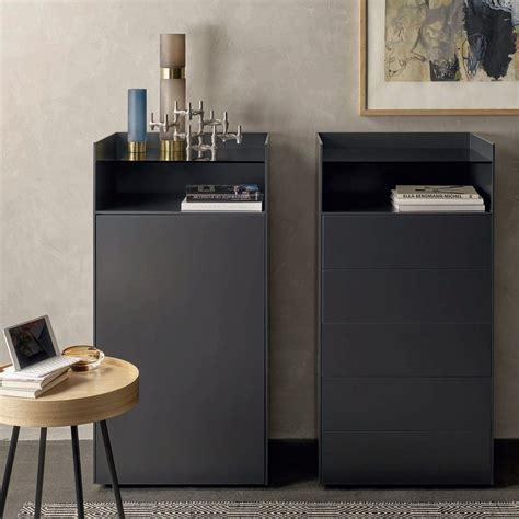 Contemporary Chiffonier An Collection Gmbh Lacquered Wood Gray Brown