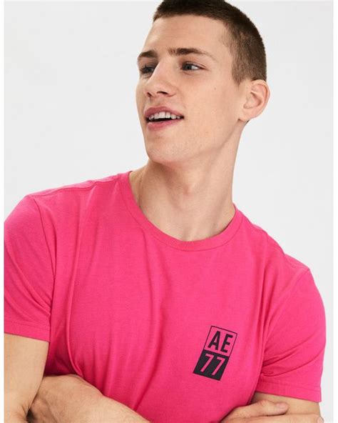 Lyst - American Eagle Ae Short Sleeve Graphic Tee in Pink for Men