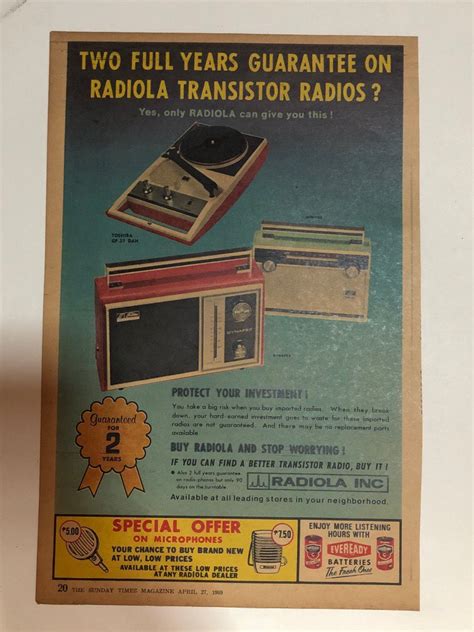 1969 Radiola Transistor Radio Original Print Ads Philippines, Hobbies ...