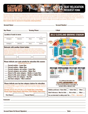 Browns Season Ticket Price Map Fill Online Printable Fillable