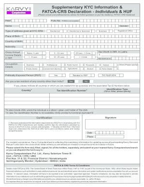 Fillable Online FATCA CRS Declaration Form Individual Cdr Fax Email