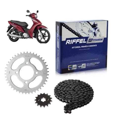 Kit Relação Traçao Transmissão HONDA BIZ 125 ANO 05 13 Riffel Kit