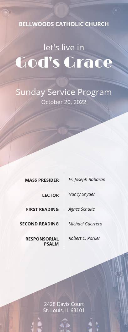 Light Gradient Catholic Church Event Program Template