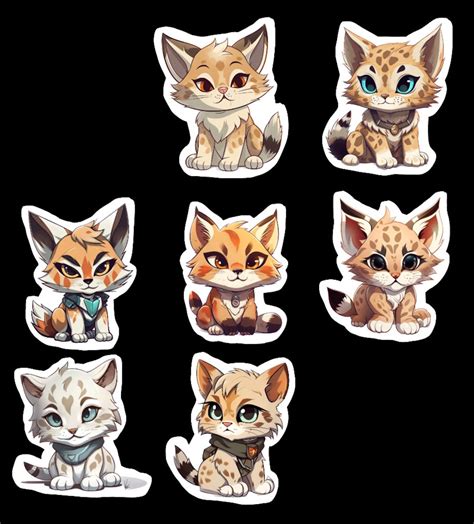 Kawaii Lynx Set Of 21 Stickers Sticker Journal Sticker Die Cut