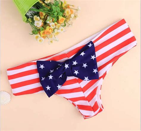 Brazilian Tanga Bikini Swimwear Women Big Bow Thong Bikini Bottoms Sexy Beach Biquini