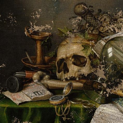 Painting Vanitas Still Life With Manuscripts And Skull Edwaert