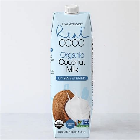 Organic Unsweetened Coconut Milk 1l 6 Pack Life Refreshed Brands Real Coco