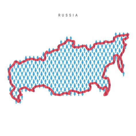 Russia Population Infographic Map Made From Stick Figure People Stock