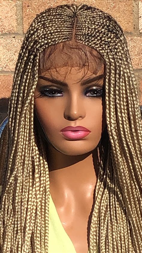 PREORDERSmall Braids Blonde Braided Wig Cornrow Lace Closure | Etsy