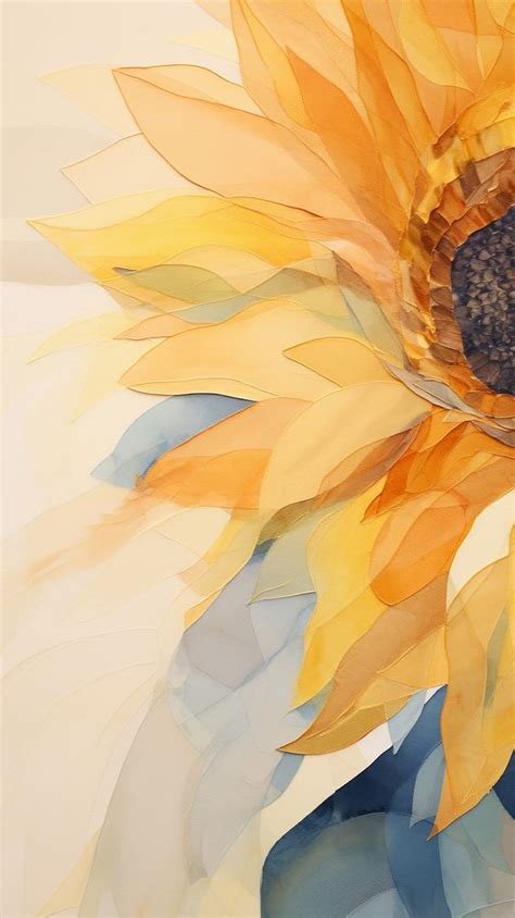 Sunflower abstract painting plant. | Free Photo Illustration - rawpixel