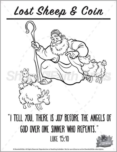 ShareFaith Media Luke 15 The Lost Sheep And Coin Preschool Coloring