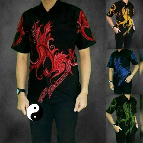 Jual Kemeja Batik Motif Ekor Warna Shopee Indonesia