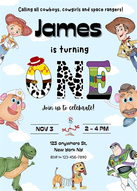 toy story  birthday invitation instant  printable editable