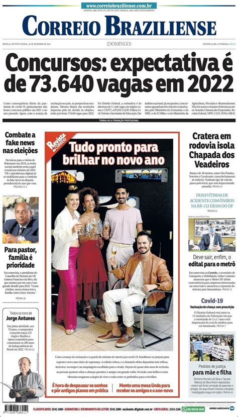 Capa Correio Braziliense Edi O Domingo De Dezembro De