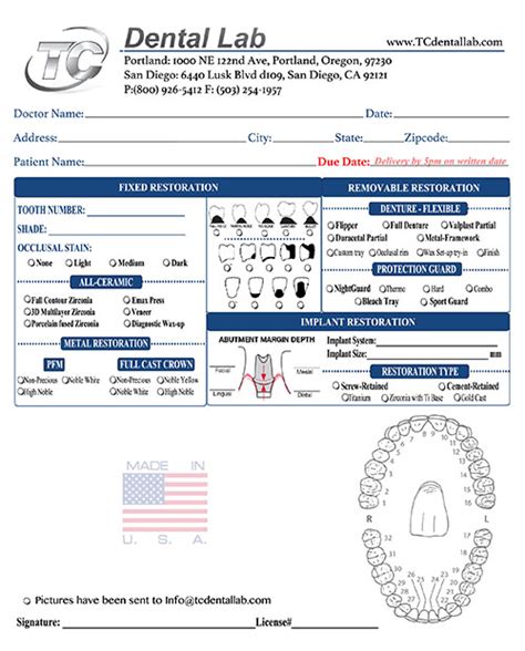 Rx Forms Tc Dental Lab