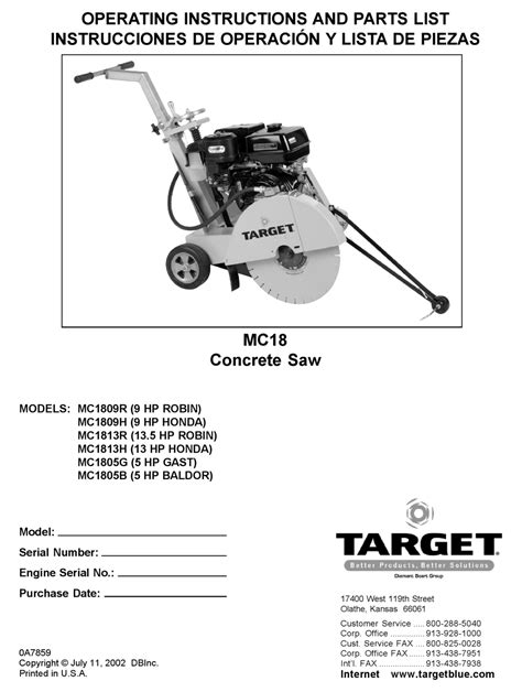 Target Concrete Saw Parts Manual - Lewis Contractor Sales Category Display - | Png Seda