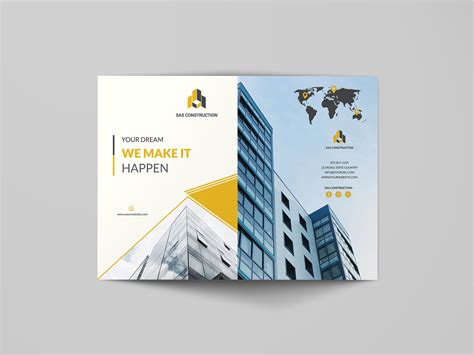 brochure design templates for construction company on Behance