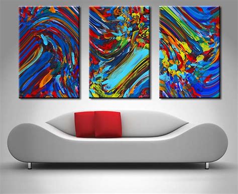 Abstract Flowers Triptych Online Print Canvas