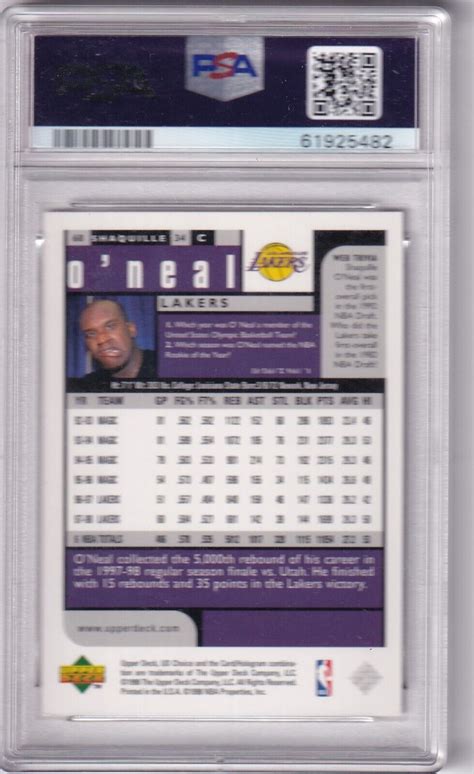 Upper Deck Choice Nba Basketball No Shaquille O Neal Psa