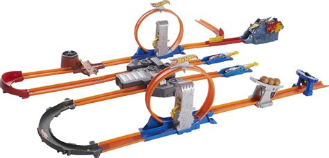 Hot Wheels Track Builder Total Turbo Takeover Track Set, Motorized Playset with Loops & Stunts ...