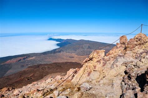 View From The Mount Teide Summit Tenerife Spain Stock Photo Image