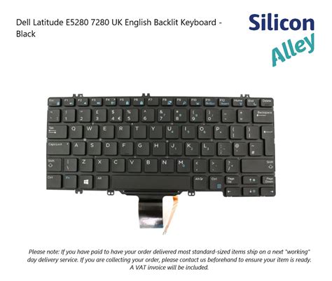 Dell Latitude E5280 7280 UK English Backlit Keyboard | Silicon Alley