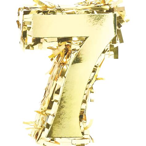 Metallic Gold Number 7 Pinata Decoration 4 12in X 6in Party City