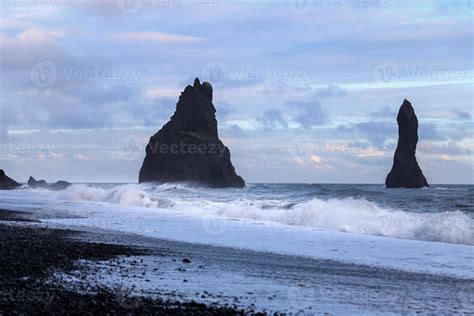 Reynisdrangar Black Sand Beach in Iceland 10294996 Stock Photo at Vecteezy