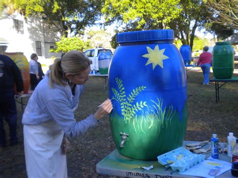 Behind The Pencil Rain Barrel Painting