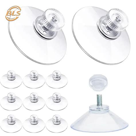 10Pcs Transparent Suction Cup Hooks PVC Plastic Mushroom Head Suckers