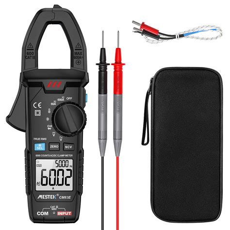 Mestek Digital Clamp Meter Multimeter Voltage Tester True Rms