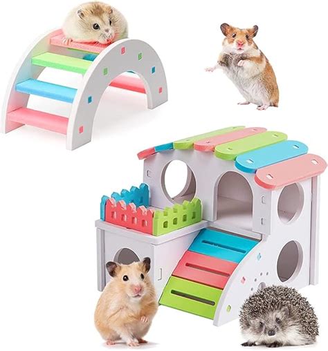 Yakobst St Ck Hamster Spielzeug Aus Holz Hamster Haus Buntes