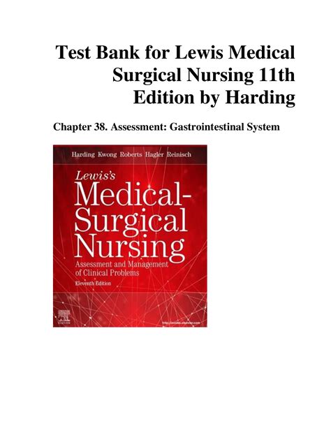 Test Bank For Lewis Medical Surgical Nursing 11th Edition By Harding