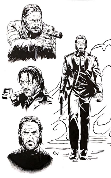 John Wick Drawing Pencil Sketch Colorful Realistic Art Images