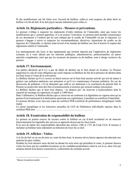 Model De Bail Portant Sur La R Sidence Principale Doc Pdf Page