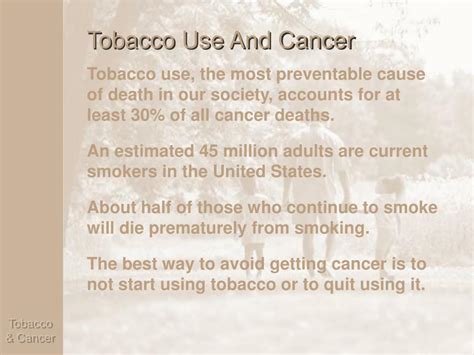 PPT - Tobacco & Cancer PowerPoint Presentation, free download - ID:667