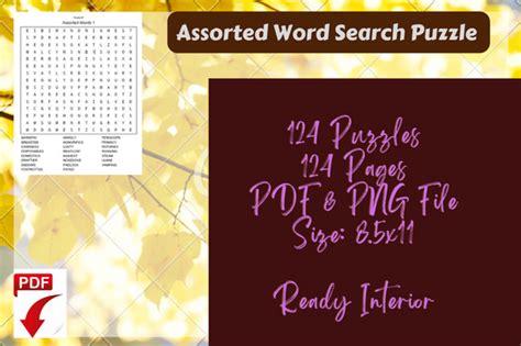 Assorted Word Search Puzzle Interior Graphic By Sunday Design