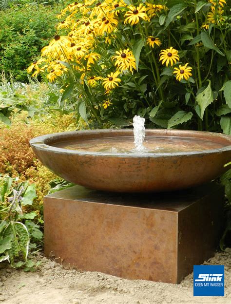 Kupferbrunnen Terrassenbrunnen Wasserbecken Teichtechnik