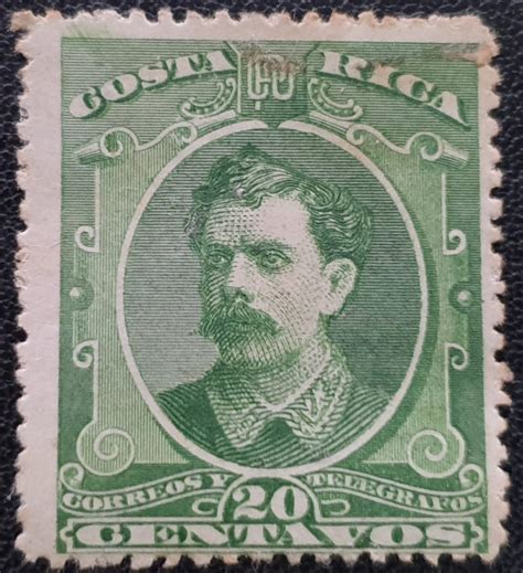 COSTA RICA 1889 “President Soto” 20c. Used Single Stamp - Duzik Stamps