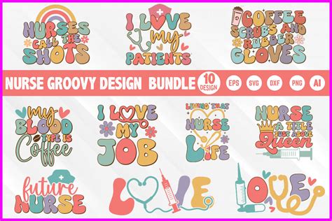 Nurse Groovy Designs Bundle Graphic By Designersultana · Creative Fabrica