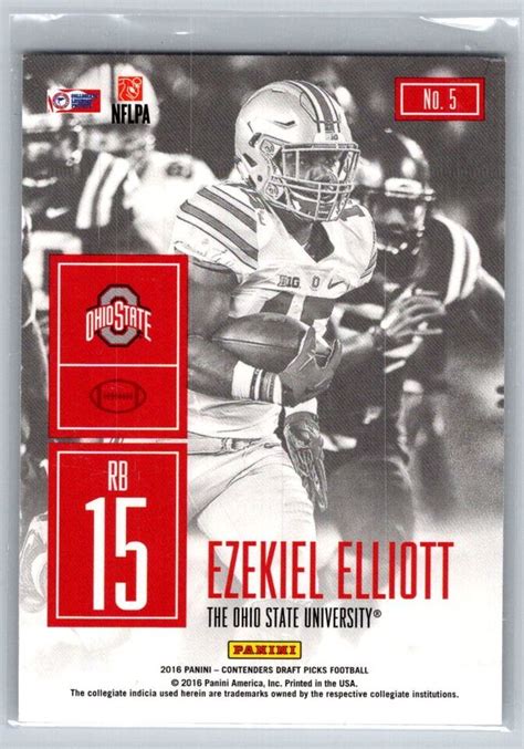 Panini Contenders Draft Picks Ezekiel Elliott Game Day Tickets