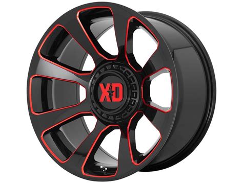 XD Series Milled Gloss Black Red XD854 Reactor Wheels RealTruck