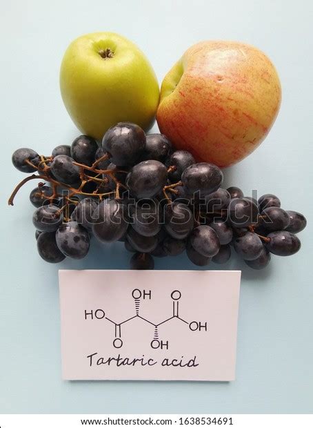 Structural Chemical Formula Tartaric Acid Molecule Stock Photo